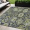Homeroots 5' X 8' Fern Green And Blue Damask Washable Indoor Outdoor Area Rug 609067 - alternate 1