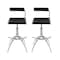 Homeroots Set of Two Black and Silver Faux Leather and Metal Low Back Adjustable Height Bar Chairs, 2PK 555023 - alternate 1