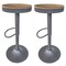 Amerihome Round Adjustable Height Bar Stools with Wood Seat - Natural Stain BSWTSWTN - alternate 1