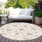 Homeroots 8' Ivory Brown And Coral Round Floral Washable Indoor Outdoor Area Rug 604781 - alternate 2