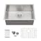 Wrightmaster 28 in. Undermount 16-Gauge Single Bowl Stainless Steel Sink with Bottom Grids, Rolling-Up Rack ZOR-U281810R1 - alternate 1