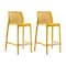 Homeroots Set of Four 26" Yellow Heavy Duty Plastic Low Back Outdoor Counter Height Bar Chairs 565358 - alternate 4