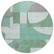 Homeroots 8' Green Sage And Gray Round Geometric Washable Indoor Outdoor Area Rug 617910 - alternate 4