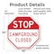 Signmission Stop Campground Closed, 10 Inch X 10 Inch, Plastic Sign OC-P-10-285 - alternate 3