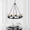 Jonathan Y Coronet 33.5" 8-Light Iron/Seeded Glass Rustic Farmhouse Round LED Chandelier, Oil Rubbed Bronze JYL7554A - alternate 3