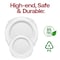 Smarty Had A Party 10.25" White with Silver Fancy Round Disposable Plastic Dinner Plates, 120PK 8880-WHS-CASE - alternate 4