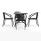 Flash Furniture Square Table Set, Aluminum, Glass, Metal, Plastic, Rattan, Clear TLH-073SQ-037BK4-GG - alternate 10