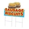 Signmission Sausage Biscuits Die Cut Yard & Stake plastic coroplast window, C-DC-2436-Sausage Biscuits19 C-DC-2436-DS-Sausage Biscuits19 - alternate 1