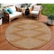 Homeroots 8' Copper And Beige Round Geometric Washable Indoor Outdoor Area Rug 598612 - alternate 1