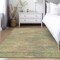 Homeroots 5' X 8' Artichoke Green Fern Green And Gold Abstract Washable Indoor Outdoor Area Rug 587189 - alternate 3