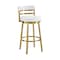 Armen Living Madrid 26in Swivel Counter Stool in Gold Brushed Stainless Steel with White Faux Leather LCMASWBABGLWH26 - alternate 1