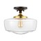 Jonathan Y Marfa 14" 1-Light Modern Farmhouse Schoolhouse Frosted Glass/Metal LED Semi Flush Mount, Oil Rubbed B JYL7517E - alternate 8