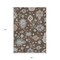 Homeroots 5' X 8' Chocolate Beige And Blue Floral Washable Indoor Outdoor Area Rug 606147 - alternate 5