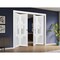 Sartodoors Sliding Closet Double Bi-fold Doors, Lucia 2552 White Silk with Frosted Glass, Sturdy Tracks Moldi LUCIA2552DBF-BEM-96 x 96 (4* 24x96) - alternate 3