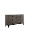 Homeroots 61" Gray Solid and Manufactured Wood Six Drawer Double Dresser 490482 - alternate 1
