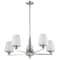 Nuvo Lune, 5 Light Chandelier, Brushed Nickel Finish, Etched White Glass 60/8225 - alternate 1