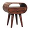 Homeroots 21" Brown Solid Wood Oval One Drawer Nightstand 651538 - alternate 5