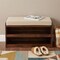 Homeroots 35in Brown Linen Upholstered Storage Bench With Shoe Storage 718256 - alternate 7