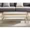 Homeroots 45" Clear Glass And Gold Steel Coffee Table With Shelf 520941 - alternate 1