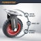 Powertec 6'' Caster Wheels, Heavy Duty Swivel Plate Casters with Rubber Knobby Tread 17050N - alternate 2