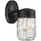 Boston Harbor Outdoor Wall Lantern, 120 V, 60 W, A19 or CFL Lamp, Steel Fixture, Black, Black Fixture W15BK01-33883L - alternate 1
