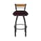 Holland Bar Stool Co Revelle 25in Swivel Counter Stool with Pewter Finish, Medium Back and Canter Bordeaux Seat 881 - alternate 3