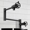 Kingston Brass Deck Mount Pot Filler Faucet with Knurled Handle, Matte Black KS4700RKZ - alternate 2