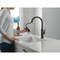 Delta Nicoli Single Handle Pull-Down Kitchen Faucet, 11.06 in, Matte Black / Champagne Bronze 19867LF-GZ - alternate 3