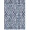 Homeroots 8' X 10' Navy Blue And Sky Blue Damask Washable Indoor Outdoor Area Rug 588145 - alternate 5