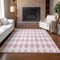 Homeroots 5' X 8' Pink And Ivory Geometric Washable Indoor Outdoor Area Rug 577092 - alternate 6