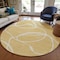 Homeroots 8' Gold And Ivory Round Abstract Washable Indoor Outdoor Area Rug 597477 - alternate 3