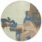Homeroots 8' Beige And Brown Round Abstract Washable Indoor Outdoor Area Rug 609156 - alternate 6