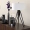 Homeroots 25" Black Metal Two Light Tripod Table Lamp With White Drum Shade 524370 - alternate 3