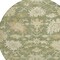 Homeroots 8' Artichoke Green Ivory And Tan Round Floral Washable Indoor Outdoor Area Rug 605183 - alternate 2