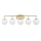 Jonathan Y Louis Parisian Globe 33" 5-Light Metal/Frosted Glass Modern Contemporary LED Vanity Light, Gold Paint JYL3559A - alternate 6