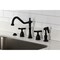 Kingston Brass Double-Handle Widespread Kitchen Faucet with Brass Sprayer, Matte Black KB1790BEXBS - alternate 2