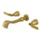 Kingston Brass Two-Handle Wall Mount Tub Faucet, Brushed Brass KS5027KL - alternate 1