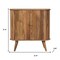 Homeroots 32in Brown Solid Wood Oval Ribbed Texture Cabinet With Two Doors 654267 - alternate 4