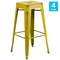 Flash Furniture 4PK 30"H Backless Distressed Yellow Metal Barstool 4-ET-BT3503-30-YL-GG - alternate 3