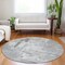 Homeroots 8' Gray And Off White Round Abstract Washable Indoor Outdoor Area Rug 609198 - alternate 3