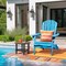 Homeroots 32" Blue Solid Wood Outdoor Folding Stacking Adirondack Chair 558549 - alternate 4