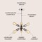 Jonathan Y Jobs 17.5" Sputnik Metal LED Chandelier, Nickel JYL9524A - alternate 6