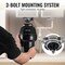 Vevor Garbage Disposal 3/4 HP Continuous Food Waste Disposer 3260 RPM 3-Bolt Connect JWM-V50 - alternate 4
