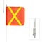 Safetywhips Warning Whip Heavy Duty Whip with Flag, White Whip, Orange Flag, Yellow Reflective X, 36 Length SW03QDNP-X - alternate 1