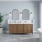 James Martin Vanities Brittany 72" Dbl Vanity, Pecan w/ Sgl Hole 3 CM White Zeus Silestone Top and Matching Backsplash 655-V72-PCN-1WZ - alternate 5