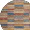 Homeroots 8' Beige Blue And Gold Round Striped Washable Indoor Outdoor Area Rug 615466 - alternate 3