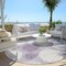 Homeroots 8' Purple And Ivory Round Geometric Washable Indoor Outdoor Area Rug 593626 - alternate 3