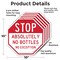Signmission Stop Absolutely No Bottles No Excep, 10 inch X 10 inch, Aluminum Metal Signs, 5PK OC-A-5Pack-10-241 - alternate 3