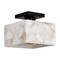Jonathan Y Alessia 8" 1-Light Modern Contemporary Alabaster/Iron Square LED Semi Flush Mount, White Marbling/Bla JYL1203B - alternate 6