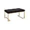 Homeroots 40in Black and Champagne Upholstered Faux Fur Bench 286427 - alternate 3